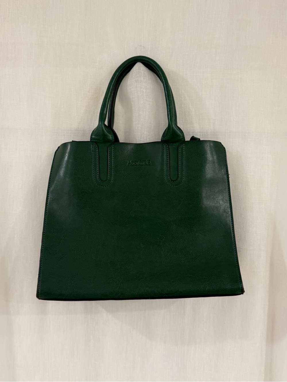 Acelure Green Leather Tote Bag Top Handle Crossbody Structured Satchel Work Bag